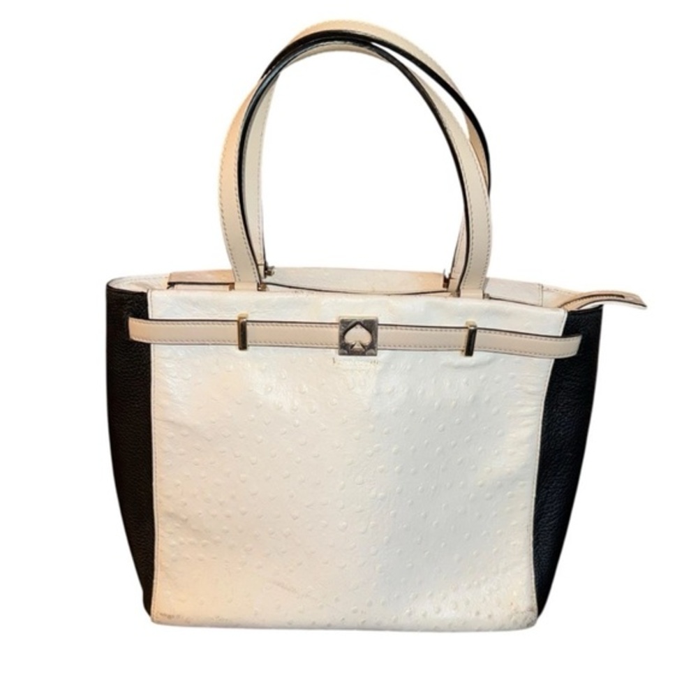 Kate Spade New York Houston Street Embossed Ostrich Zip Top Shoulder Tote Bag